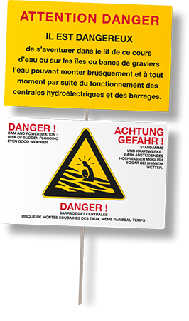 signalisation danger baignade rhone